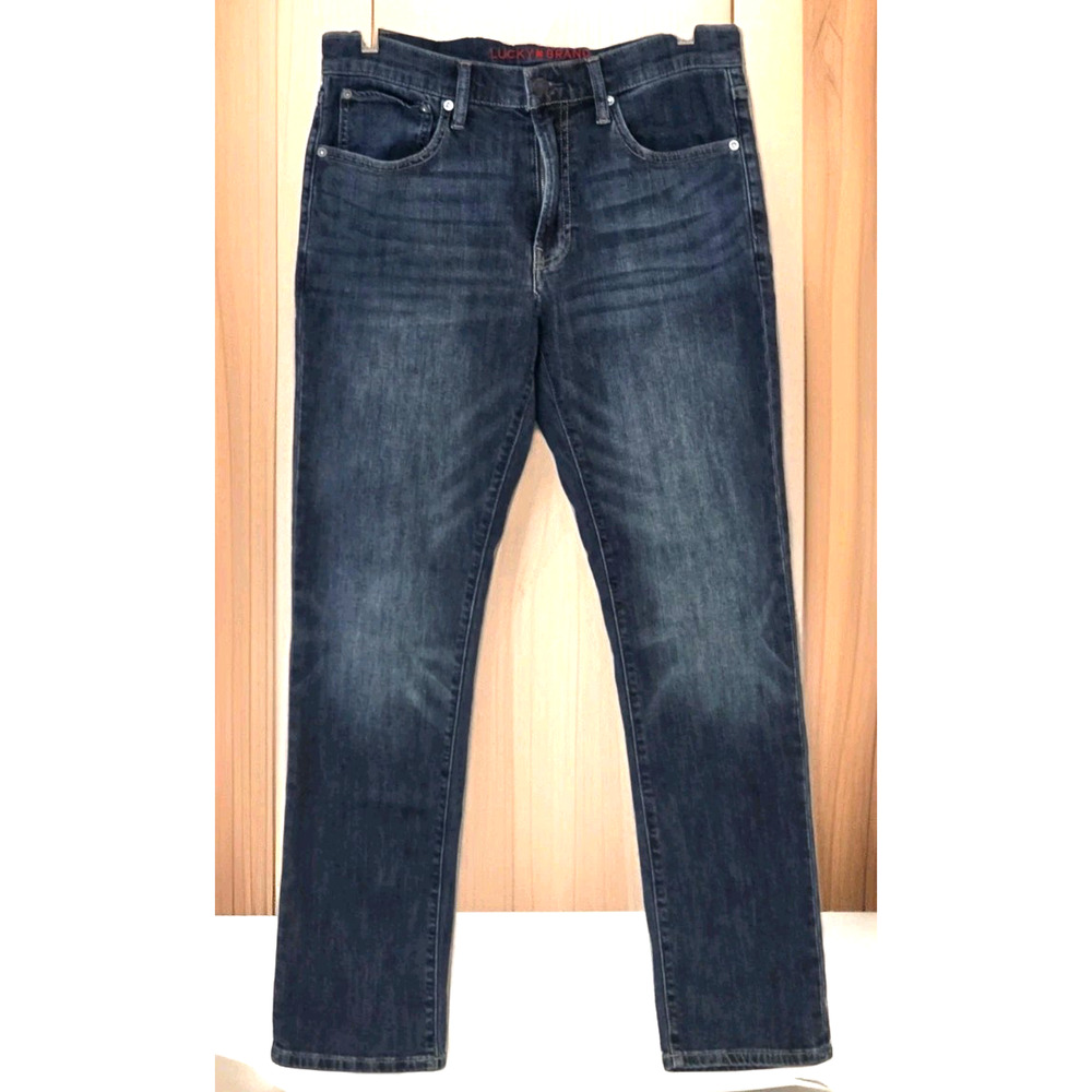 Lucky Brand Jeans Men's 223 Straight Leg Stretch Denim Dark Blue Wash Size 32X32